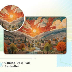 Premium speelmat Sunset Mosaic View - extra grote bureaumat en muismat voor gamen/werk