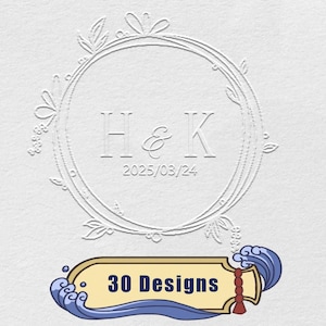 Juego de sellos en relieve de alta costura para bodas: 30 elegantes diseños de letras, ideales para invitaciones, servilletas y papelería.
