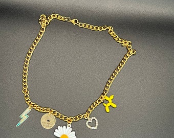 Charm necklace-gold spring days