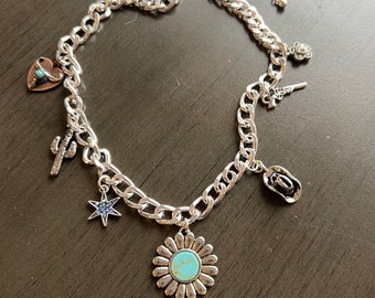 Charm necklace-silver country girl
