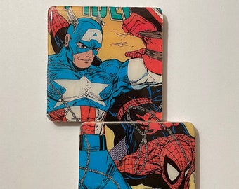 The Amazing Spider-Man #323 x Captain America ( 2 Coasters / Decoration Pieces  ) 1 of 1