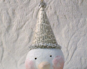 PDF Sweet Paperclay Paper Clay Snowman Ornament Tutorial no shipping cost
