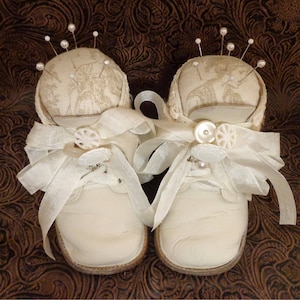 PDF Altered Baby Shoe Pincushion Tutorial no shipping cost