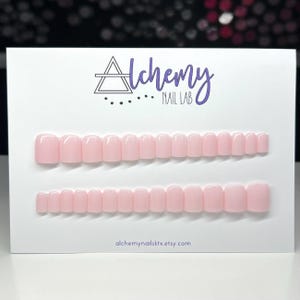 Baby Take A Vow | 28-Piece Set, Sheer Pink Press On Nails, Blush Pink Nails, Light Pink Press Ons, Subtle Pink, Bridal Nails, X-SHORT SQUARE