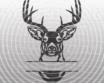 buck head deer hunting svg file cutting template silhouette etsy