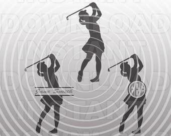 Download Free Female Golfer Svg Etsy SVG Cut Files