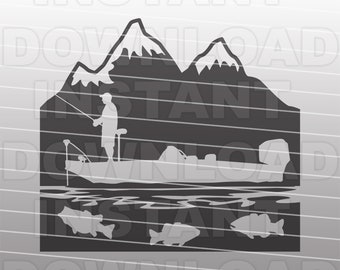 Fishing Scene Svg Etsy