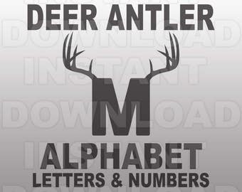 Deer Antler Font SVG File,Antler Alphabet SVG,Antler Monogram Letters SVG - Commercial & Personal Use - Vector svg file Cricut,Silhouette