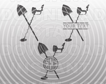 Metal Detector with Shovel SVG File,Metal Detecting SVG -Vector Art Commercial & Personal Use- Cricut,Silhouette Cameo,Vinyl Decal,vinyl svg