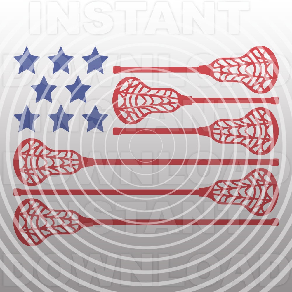Lacrosse Patriotic USA Flag SVG FileLacrosse Stick svg Etsy