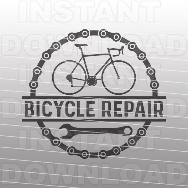 Bicycle Bike Repair Logo Design SVG,Road Bike SVG,Bike Chain SVG -Vector Format Commercial/Personal Use- Cricut,Silhouette Cameo,vinyl svg