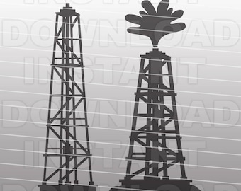 Oil Drilling Rig SVG File,Roughneck SVG File,Oilfield SVG File-Vector Art for Commercial & Personal Use-Cricut,Cameo,Silhouette,Vinyl,Decal