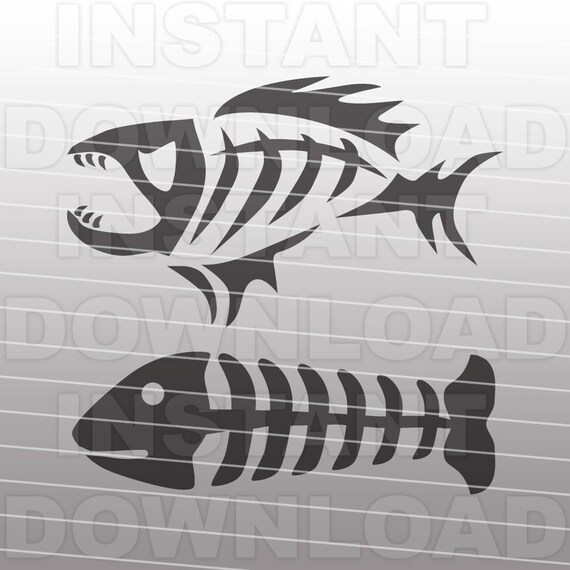 Download Fishing Svg Filefish Bones Svg Filetribal Fish Skeleton Svg Etsy