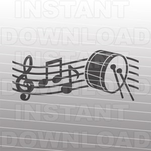 Bass Drum SVG-Datei, Musik Noten SVG, Blaskapelle SVG, Musikinstrument svg, kommerzielle & persönlichen Gebrauch, Cricut, Silhouette Cameo, Vinyl Aufkleber