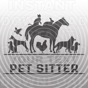 Pet Sitter Business Logo Diseño SVG Archivo,Dog Sitter SVG,Cat Sitter SVG -Uso comercial y personal- Cricut,Silhouette Cameo,Vinyl svg