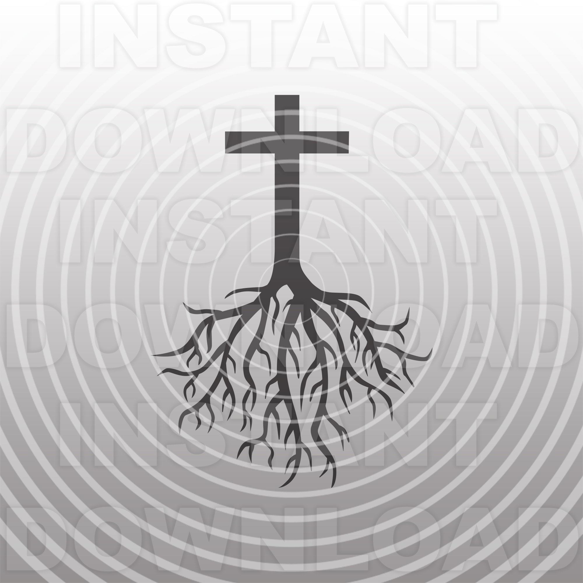 Chrisitan Cross With Tree Roots SVG File,church Sunday School Svg ...