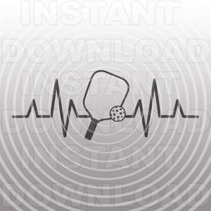 Heartbeat Pulse EKG Strip Pickleball SVG-bestand, Pickleball T-shirt svg - Vector kunst voor commercieel en persoonlijk gebruik-Cricut, silhouet, cameo