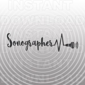 Heartbeat Pulse EKG Strip Sonographer SVG-bestand, echografie sonde SVG-vector kunst commercieel en persoonlijk gebruik-Cricut, silhouet, cameo, vinyl knippen