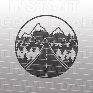 Back Roads Highway Mountain Scene SVG File,Road Trip SVG,Family Vacation SVG -Commercial & Personal Use- Cricut,Cameo,Silhouette,Vinyl Cut