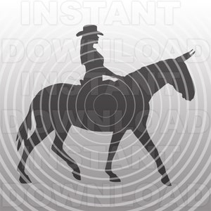 Cowgirl Riding Mule SVG File,Mule SVG,Animaux de ferme SVG,Bétail svg,Vector Art,Commercial & Personal Use,Cricut,Cameo,Silhouette,cut file