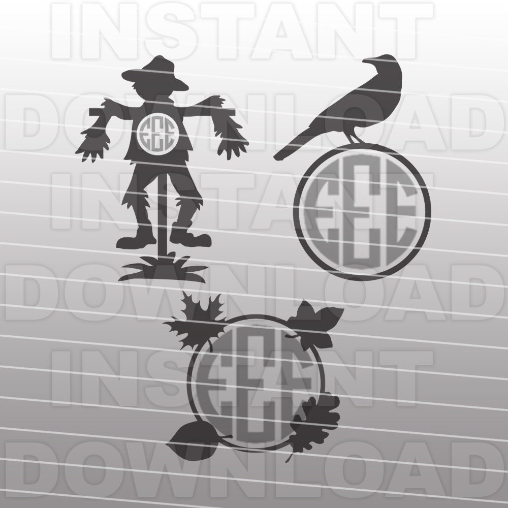 Download Fall Monogram SVG BundleScarecrow SVGAutumn Leaves | Etsy