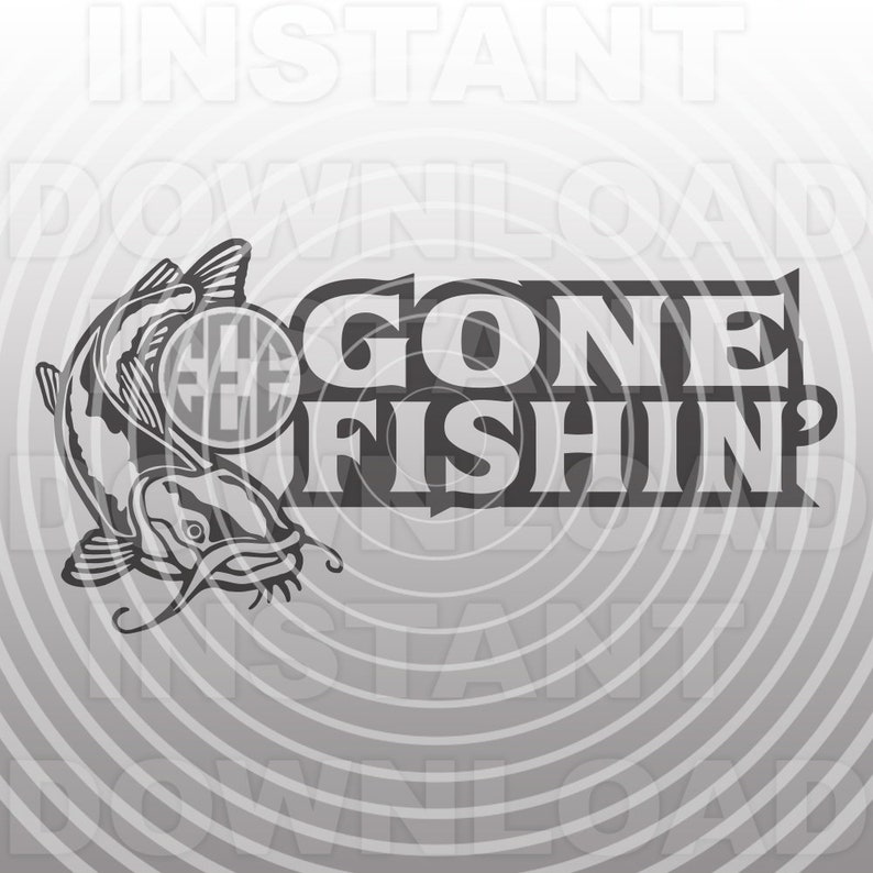 Download Gone Fishing SVG FileFisherman Monogram Frame SVG | Etsy