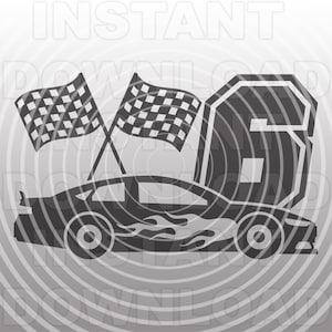 Raceauto verjaardag SVG-bestand, zesde verjaardag SVG, jongens 6e verjaardag SVG-commercieel en persoonlijk gebruik-cricut, silhouet, cameo, opstrijkbare vinyl, htv