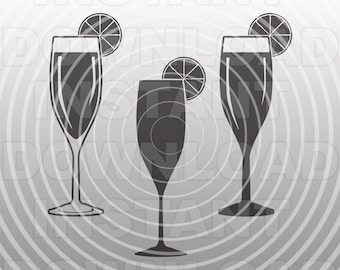 Mimosa Glass SVG File,Cocktails SVG,Mimosa Flute SVG -Personal & Commercial Use- cricut svg,silhouette svg,svg cuts,vector svg,vinyl files
