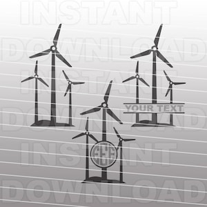 Wind Turbine SVG File,Wind Farm SVG File -Commercial & Personal Use- svg for Cricut,Silhouette Cameo,vector svg,svg cutting file,vinyl cut