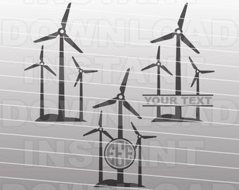Wind Turbine SVG File,Wind Farm SVG File -Commercial & Personal Use- svg for Cricut,Silhouette Cameo,vector svg,svg cutting file,vinyl cut