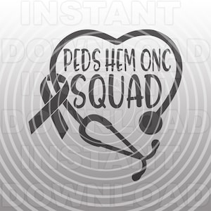 Pediatric Hematology Oncology SVG File,Stethoscope Heart svg,Cancer Ribbon svg -Commercial & Personal Use- Cricut,Silhouette,Cameo,Vinyl