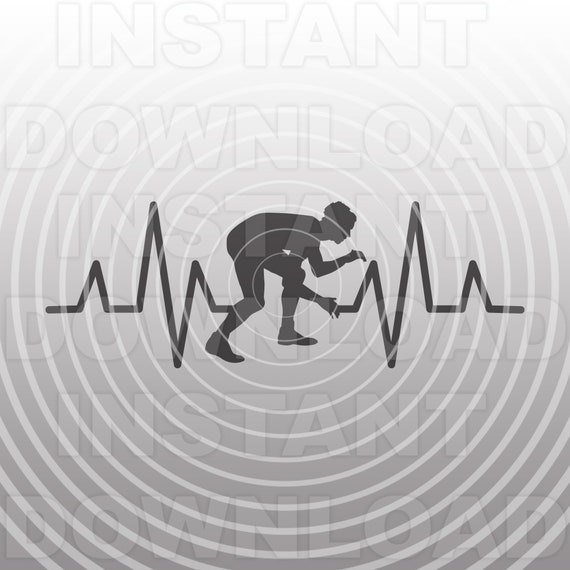 Download Heartbeat Ekg Wrestling Svg Filewrestler Svg File Commercial Etsy