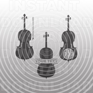Cello SVG File,Cello Bow SVG,Cello Monogram Frame SVG -Vector Art Commercial & Personal Use- Silhouette,Cricut,Cameo,Iron On Vinyl,Vinyl Cut