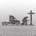 Semi Truck Driver Trucker Kneeling Praying at Memorial Cross SVG File -Commercial/Personal Use-Cricut,Silhouette,Cameo,vinyl decal,Vinyl Cut