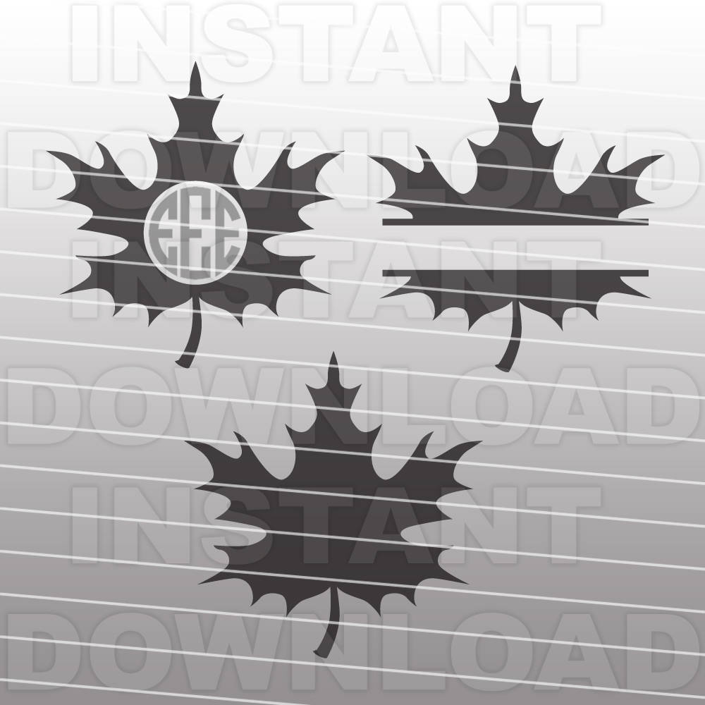 Download Maple Leaf SVG File Monogram Cutting Template-Halloween Vector | Etsy