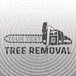 Tree Removal Logo with Logging Chainsaw SVG File,Tree Trimming Logo SVG -Vector Art Commercial/Personal Use- Cricut,Silhouette Cameo,vinyl