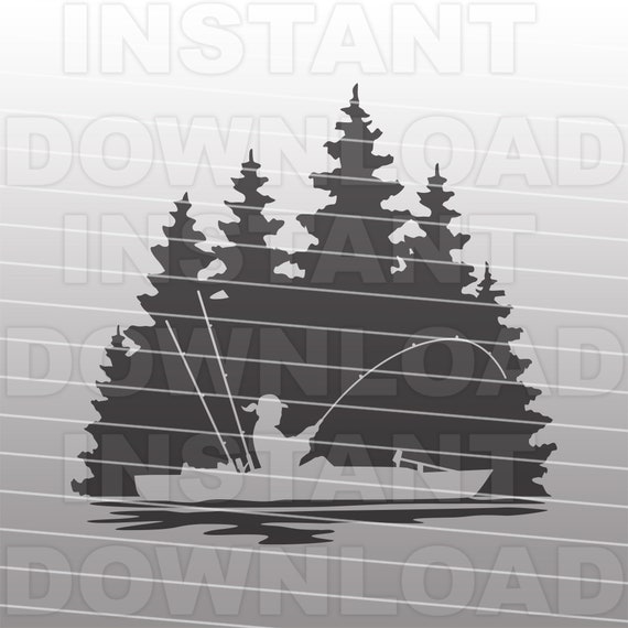 Download Kayak Fishing Scene Svg Filekayaking Svgfemale Kayaker Etsy