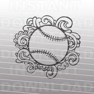Softball Hand Drawn Flourish SVG File,Fastpitch Softball SVG -Commercial & Personal Use- Cricut,Silhouette,Cameo,Vinyl Decal,Iron on Vinyl