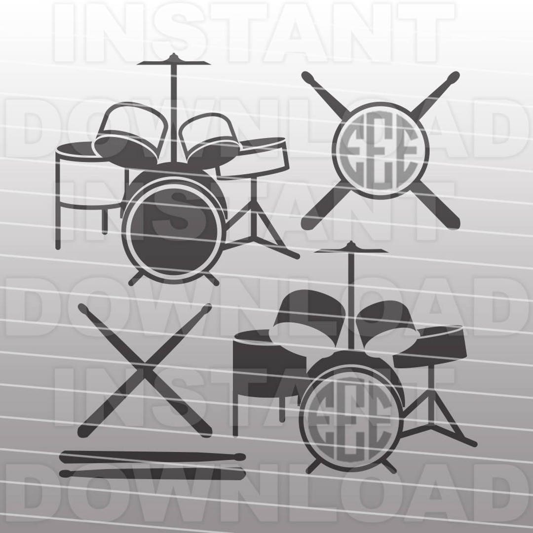 Drum Set SVG File,percussion Svg,drummer Svg,band Svg -commercial ...