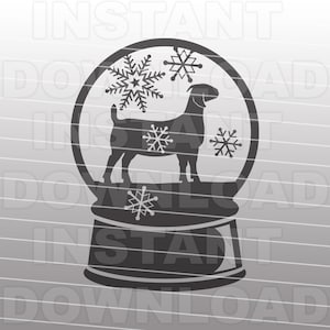 Fichier SVG de boule de neige de chèvre de Boer de Noël, animal de ferme SVG -Vector Clip Art Commercial - Utilisation personnelle - Cricut, Silhouette Cameo, Vinyl Cut File