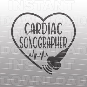 Cardiac Sonographer SVG-Datei, Herz Ultraschallsonde svg-kommerzieller/persönlicher Gebrauch-Cricut, Silhouette, Cameo, Vinyl Aufkleber, Vinylschnitt, Eisen auf Vinyl