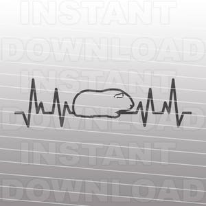 Heartbeat Guinea Pig SVG File -Vector Art for Commercial - Personal Use- Cricut,Silhouette,Cameo,Vinyl Decal,Fer sur vinyle