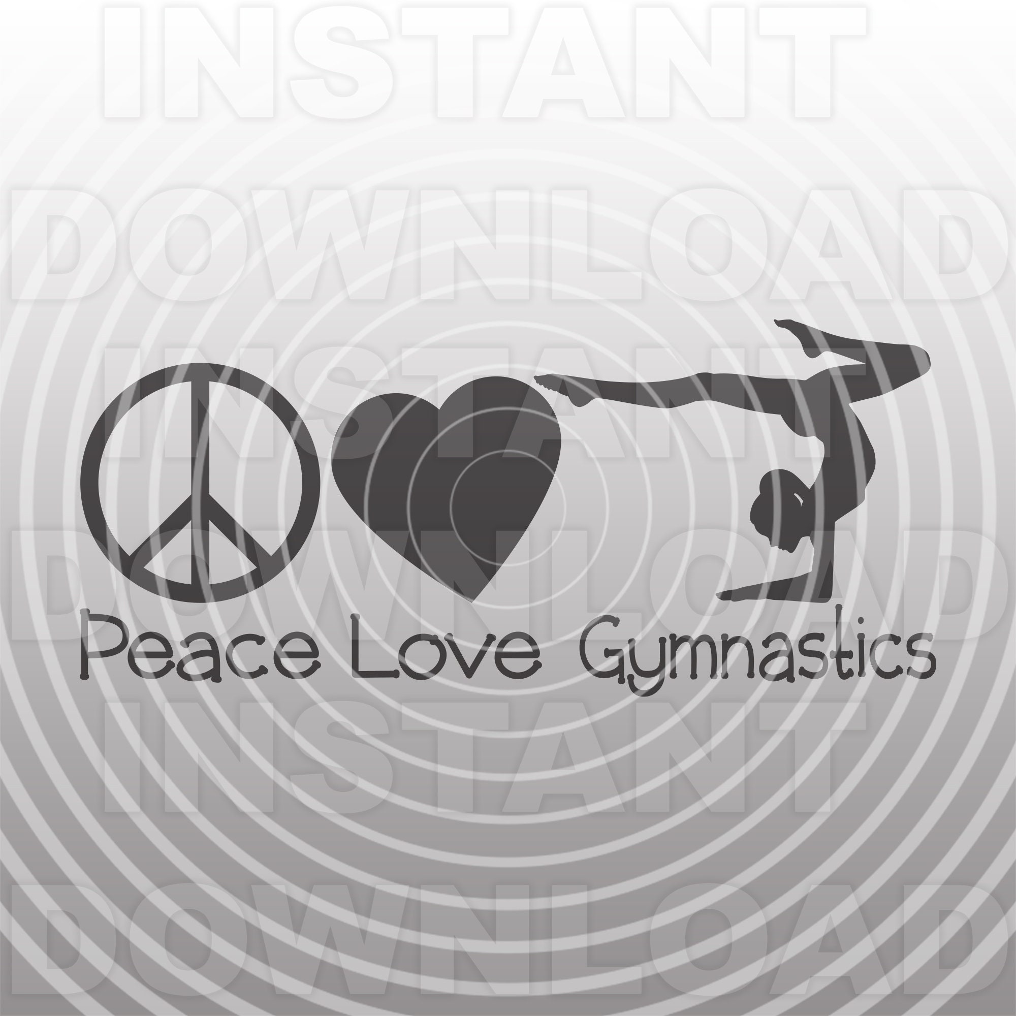 Download Peace Love Gymnastics Svg File Vector Art For Commercial Etsy