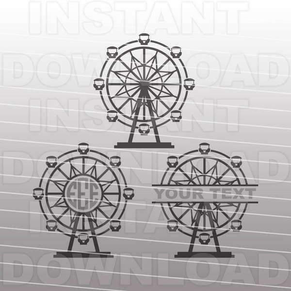 Fichier SVG de grande roue, parc d’attractions svg-Vector Clip Art pour usage Commercial et personnel-Cricut Explore, Silhouette, Cameo, Vinyl Cut File