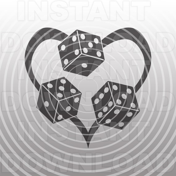 Bunco Dice With Heart Svg Filegambling Casino Svgbunco Queen Etsy