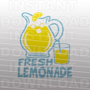 Kids Fresh Lemonade Logo Sign SVG File,Lemonade Pitcher SVG,Lemon Slice SVG -Vector Format Commercial/Personal Use- Cricut,Silhouette Cameo