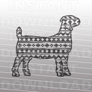 Aztec Boer Goat SVG File, Livestock Farm Animal SVG File -Commercial & Personal Use- Fichier SVG pour Cricut, Silhouette Cameo, Vinyl Decal