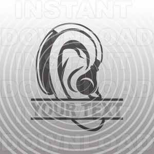 Audiologist Monogram SVG File SVG File,Ear with Hearing Aid SVG -Vector Art Commercial & Personal Use- Cricut,Silhouette Cameo,Vinyl Decal