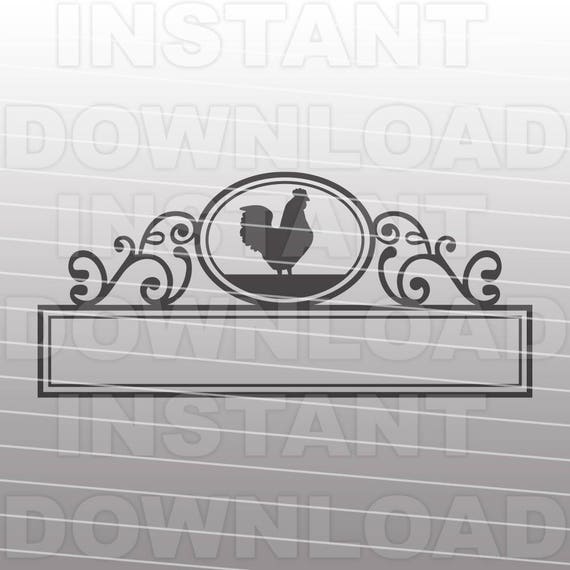 Download Fancy Ornate Mailbox Chicken Monogram Frame Svg File Cricut Etsy