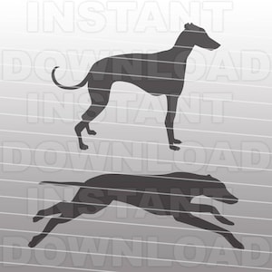Fichier SVG lévrier, lévrier chien SVG, Rescue Dog SVG-coupe modèle-Vector Clip Art pour usage Commercial et personnel-Cricut, Cameo, Silhouette